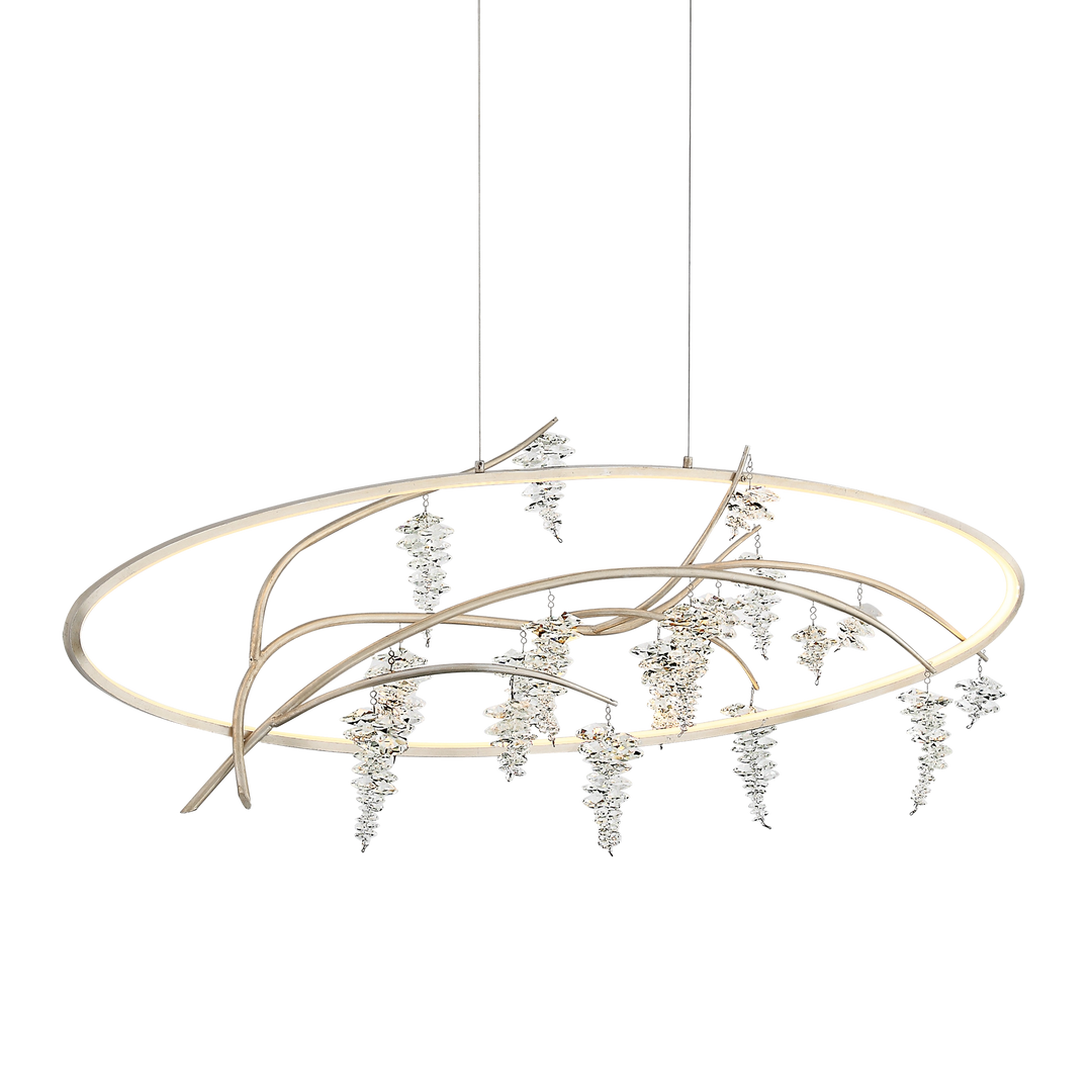 Orchard Organic Crystal Chandelier in Silver Leaf w/Gold by Zeev