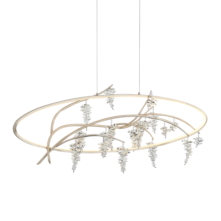 Orchard Organic Crystal Chandelier in Silver Leaf w/Gold by Zeev