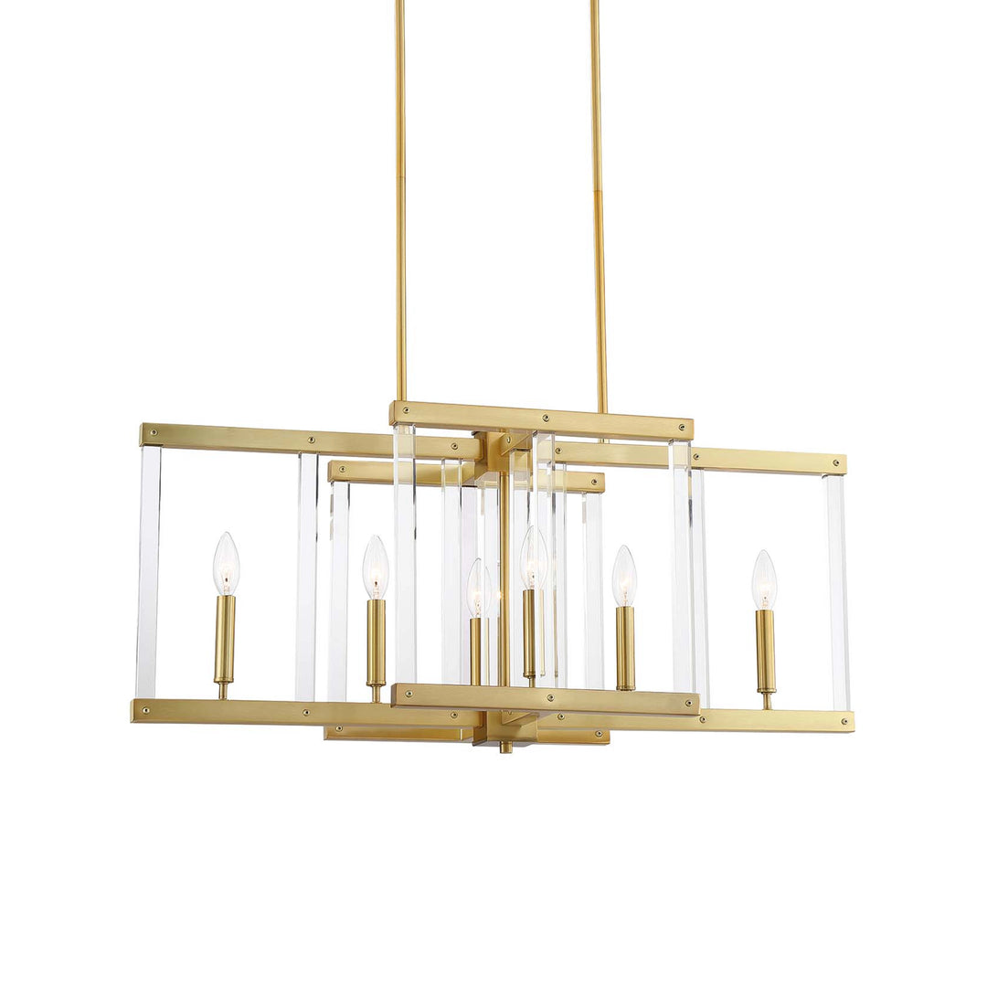 Regent Geometric Pendant in Polished Brass by Zeev