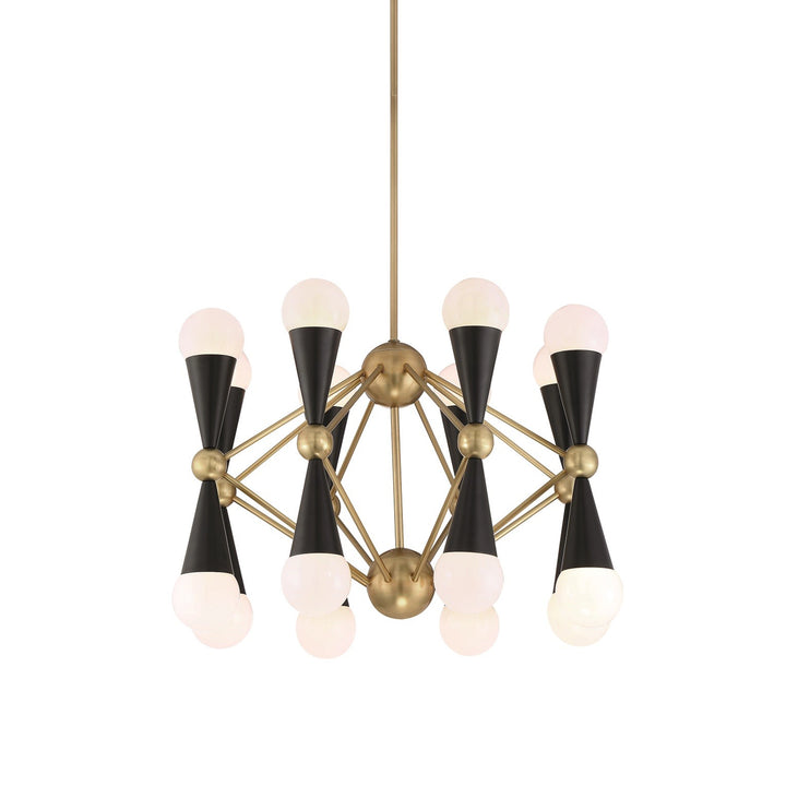 Crosby Geometric Chandelier in Aged Brass by Zeev
