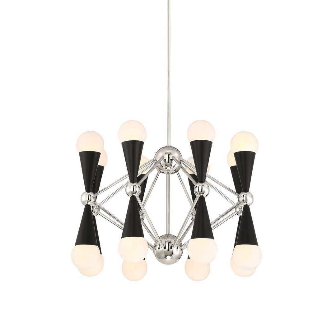 Crosby Geometric Chandelier in Polished Nickel by Zeev