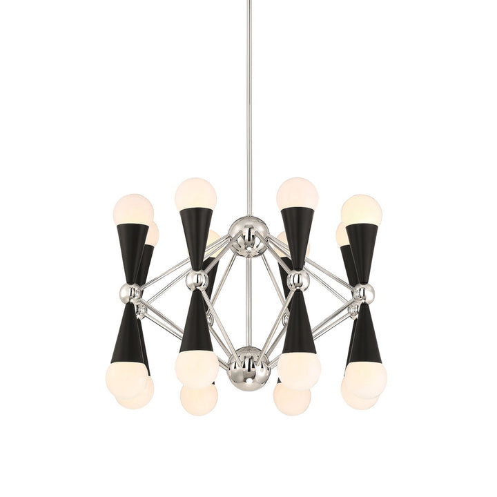 Crosby Geometric Chandelier in Polished Nickel by Zeev