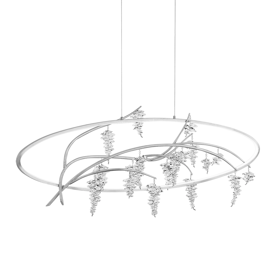 Orchard Organic Crystal Chandelier in Silver Leaf by Zeev