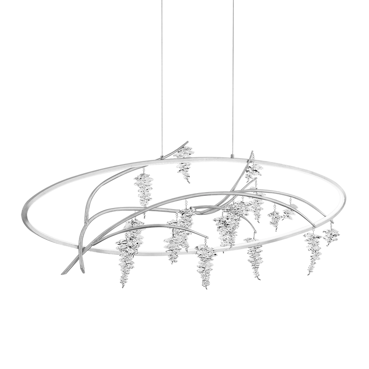 Orchard Organic Crystal Chandelier in Silver Leaf by Zeev