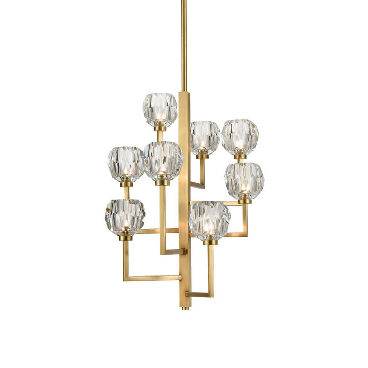 Parisian Tier Crystal Chandelier in Aged Brass by Zeev