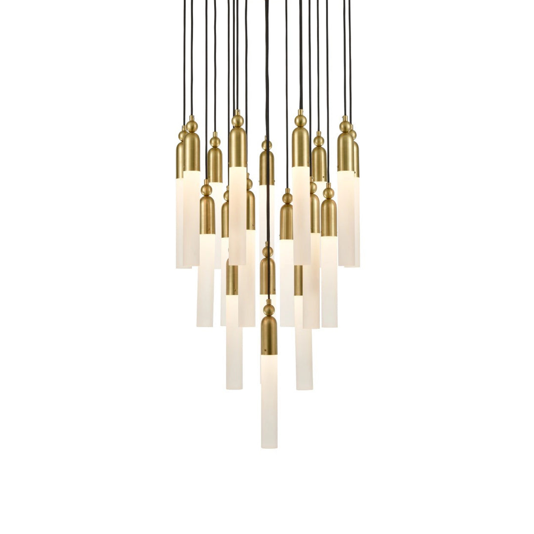 Fusion Vertical Multi-Pendant in Aged Brass by Zeev