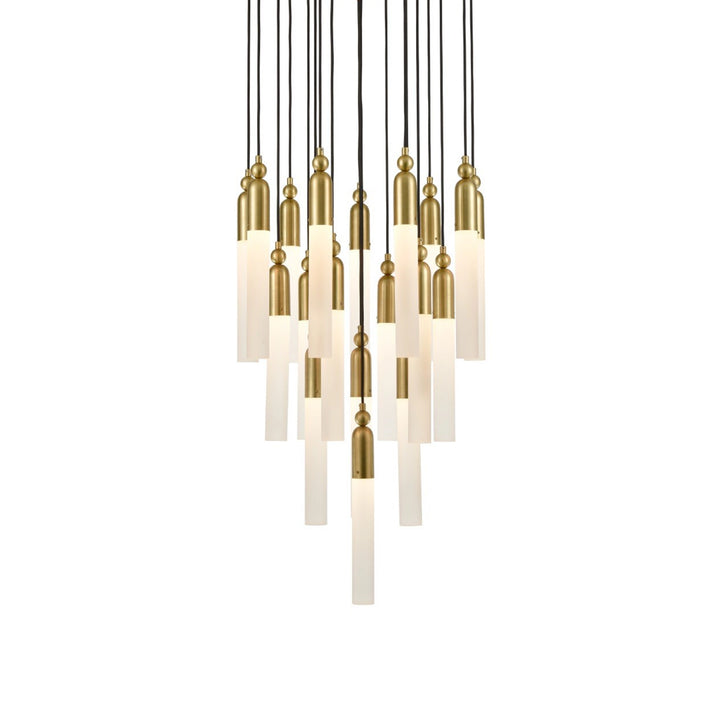 Fusion Vertical Multi-Pendant in Aged Brass by Zeev