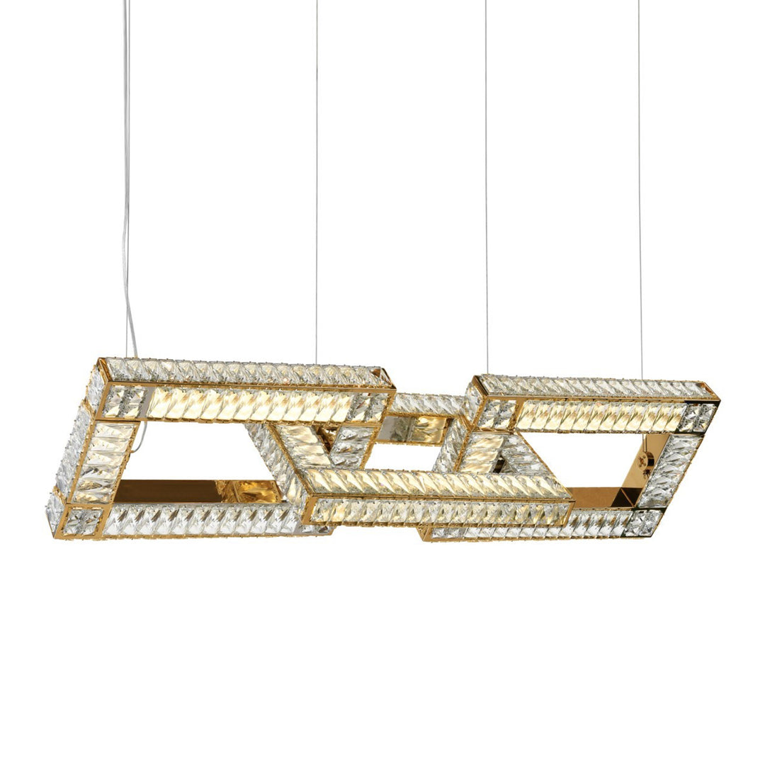 Lincroft Crystal Linked Chandelier in Aged Brass by Zeev