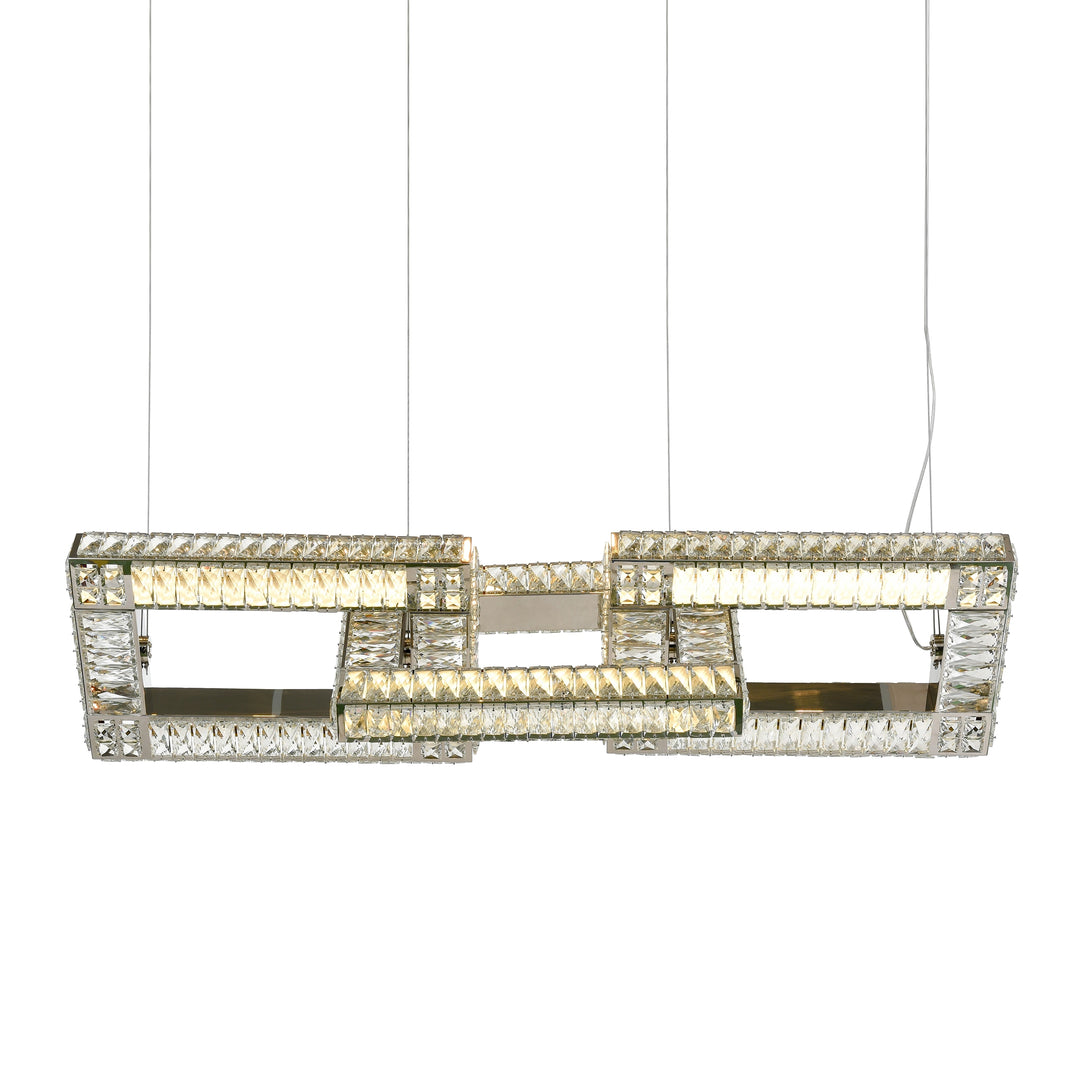 Lincroft Crystal Linked Chandelier in Polished Nickel by Zeev