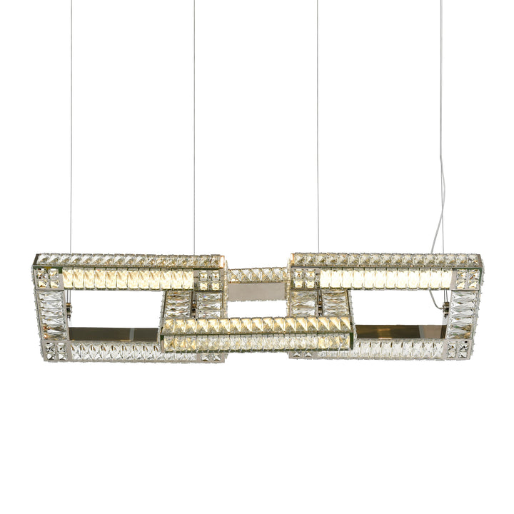 Lincroft Crystal Linked Chandelier in Polished Nickel by Zeev