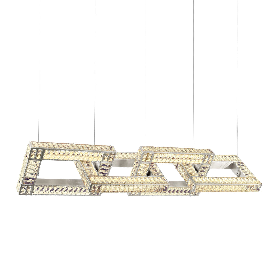 Lincroft Crystal Linked Chandelier in Polished Nickel by Zeev
