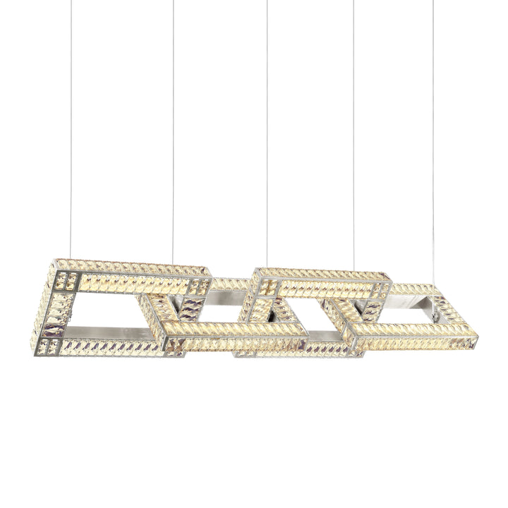 Lincroft Crystal Linked Chandelier in Polished Nickel by Zeev