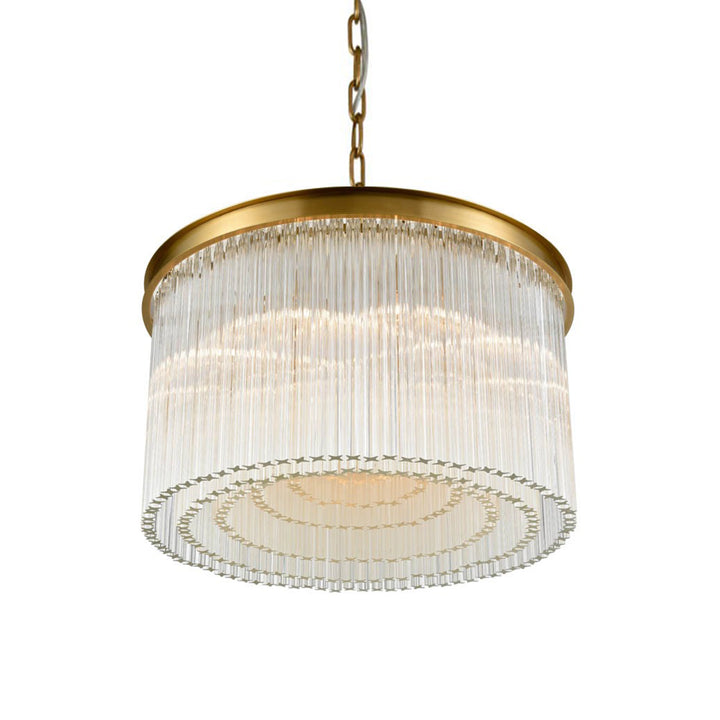 Lumineer Rectangular Crystal Chandelier in Aged Brass by Zeev
