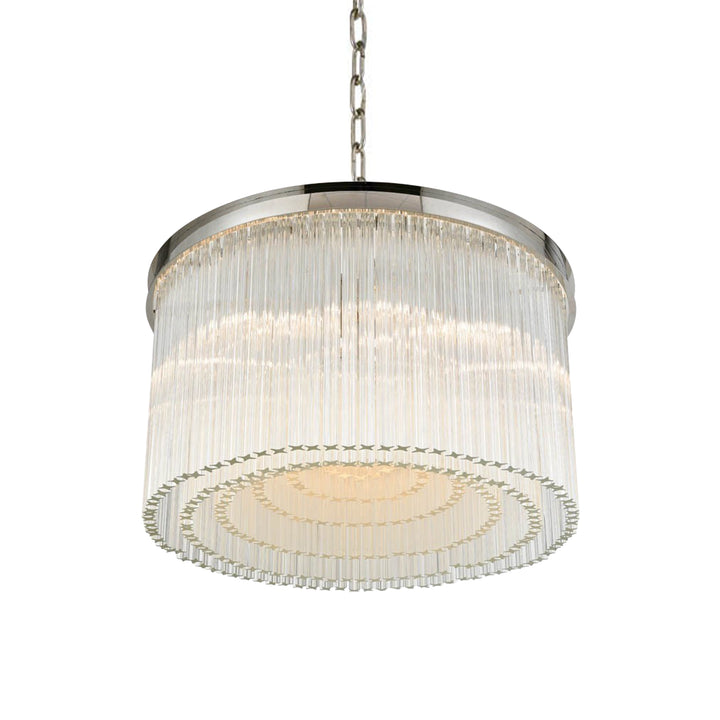 Lumineer Rectangular Crystal Chandelier in Polished Nickel by Zeev