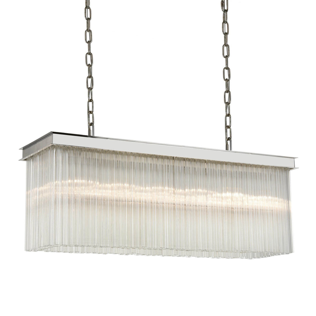 Lumineer Rectangular Crystal Chandelier in Polished Nickel by Zeev
