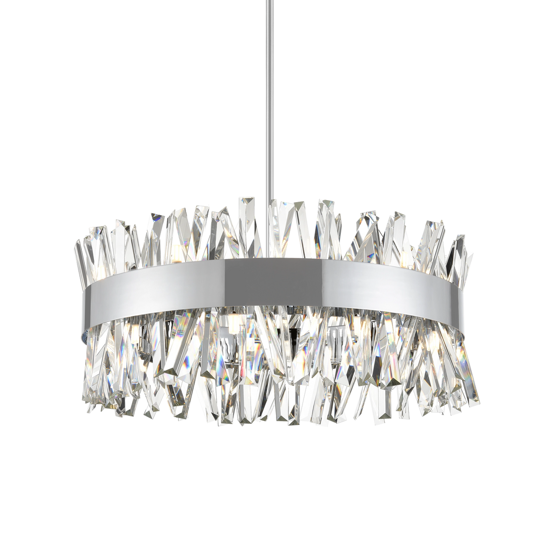 Avalanche Crystal Drum Chandelier in Chrome by Zeev