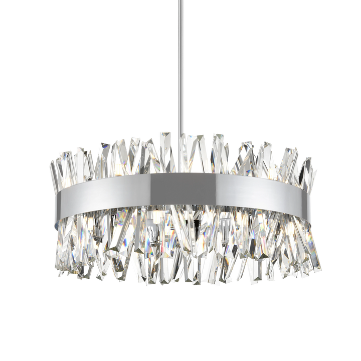 Avalanche Crystal Drum Chandelier in Chrome by Zeev