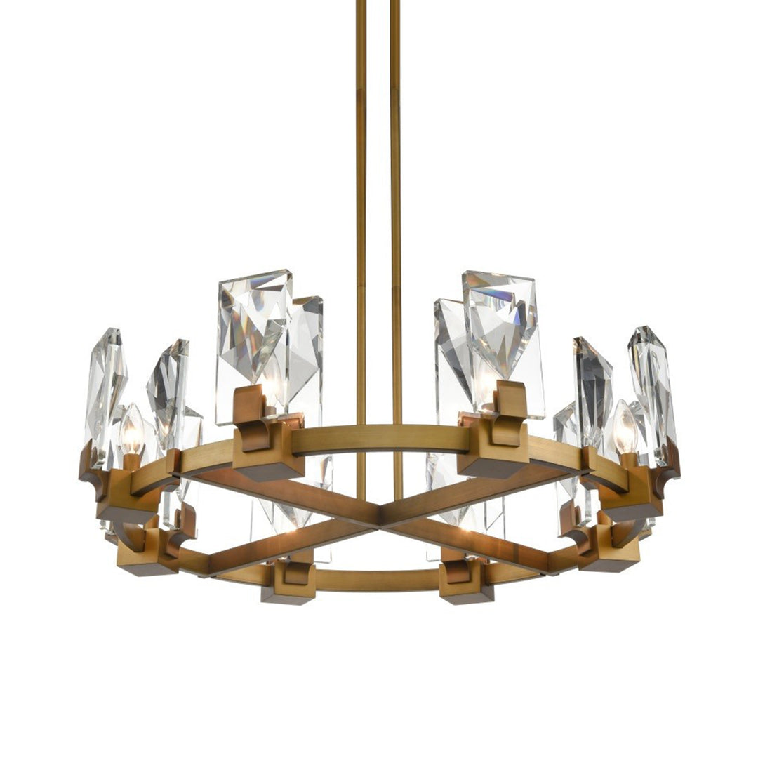 Horizon Round Crystal Chandelier, 32", by Zeev