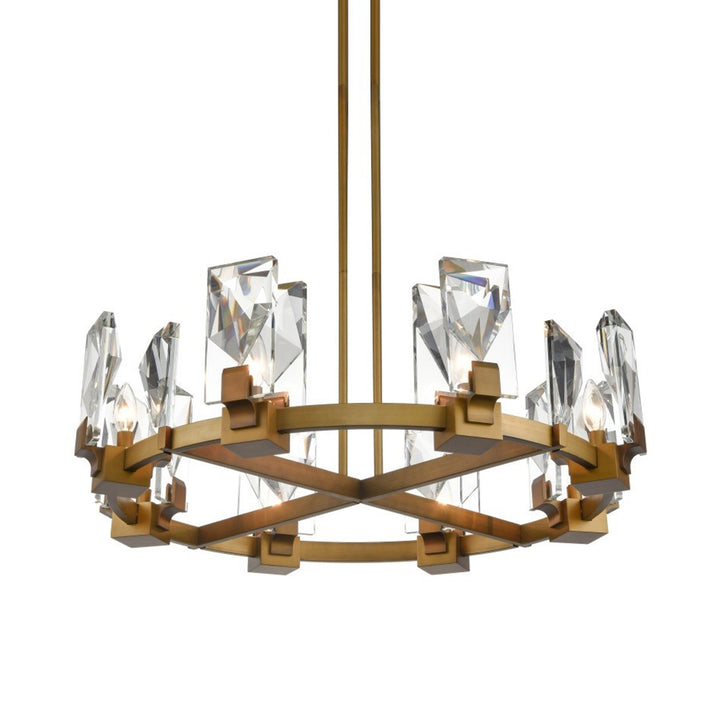 Horizon Round Crystal Chandelier, 32", by Zeev