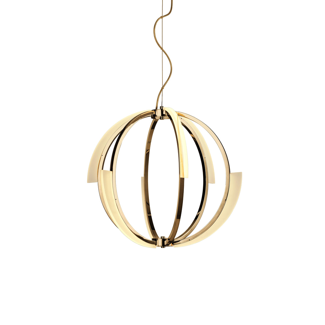 Moonlight Geo Sphere Chandelier in Aged Brass by Zeev
