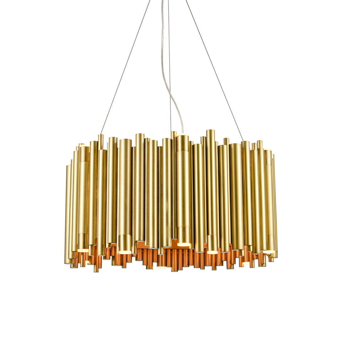Cathedral Oval Pipe Chandelier, Round, by Zeev
