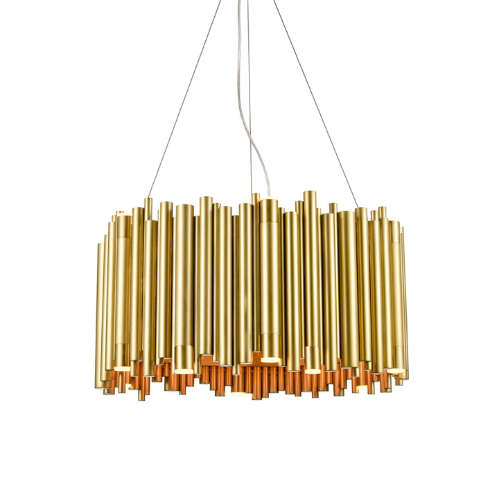 Cathedral Oval Pipe Chandelier, Round, by Zeev