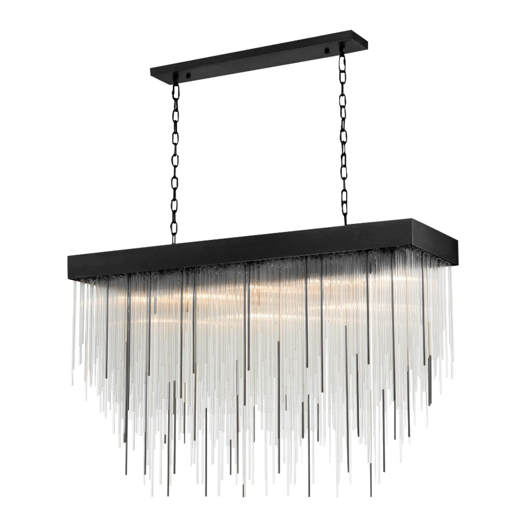 Waterfall Rectangular Glass Chandelier by Zeev - view 16