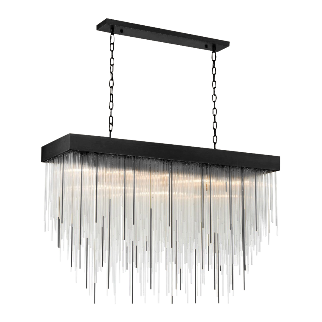 Waterfall Rectangular Glass Chandelier by Zeev - view 14