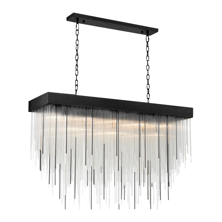 Waterfall Rectangular Glass Chandelier by Zeev - view 14