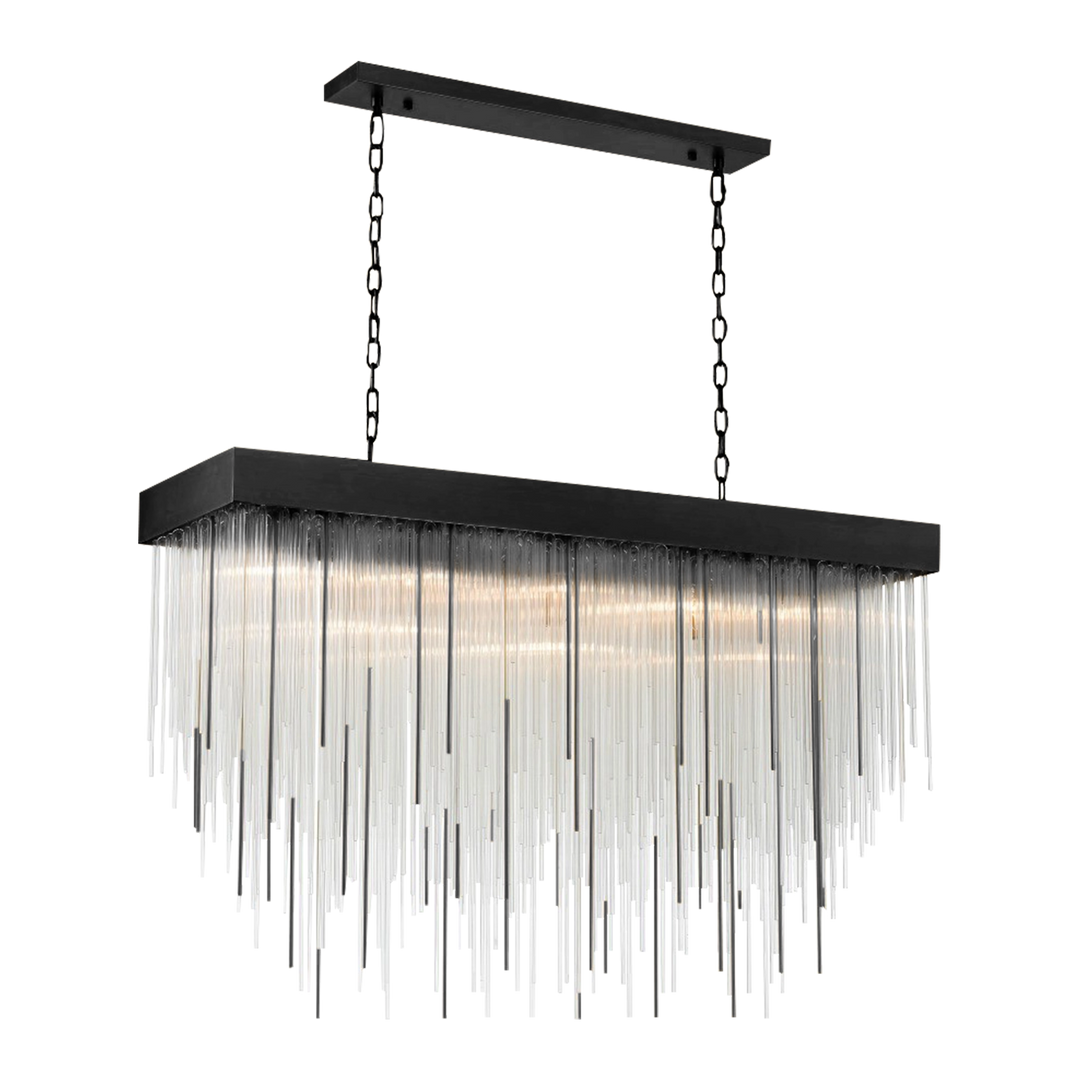 Waterfall Rectangular Glass Chandelier by Zeev - view 31