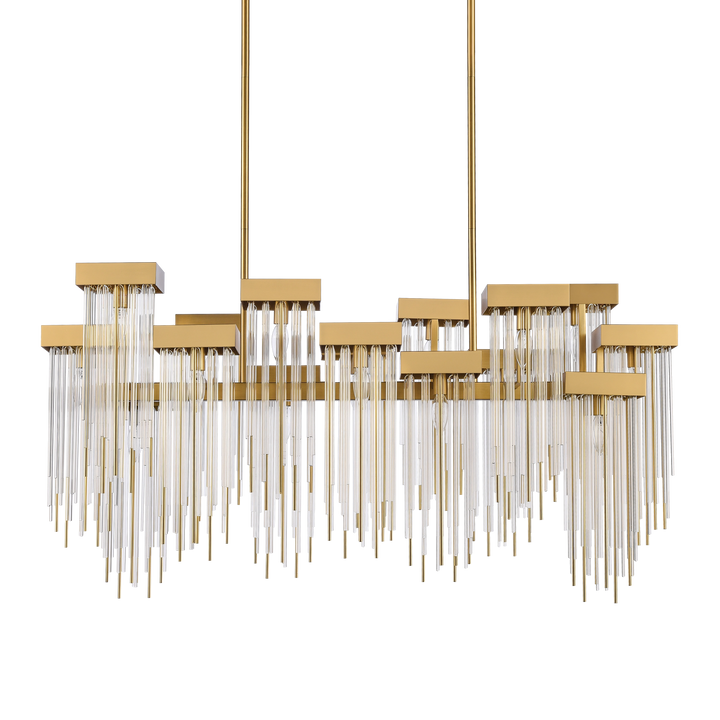 Waterfall Cityscape Chandelier in Aged Brass by Zeev