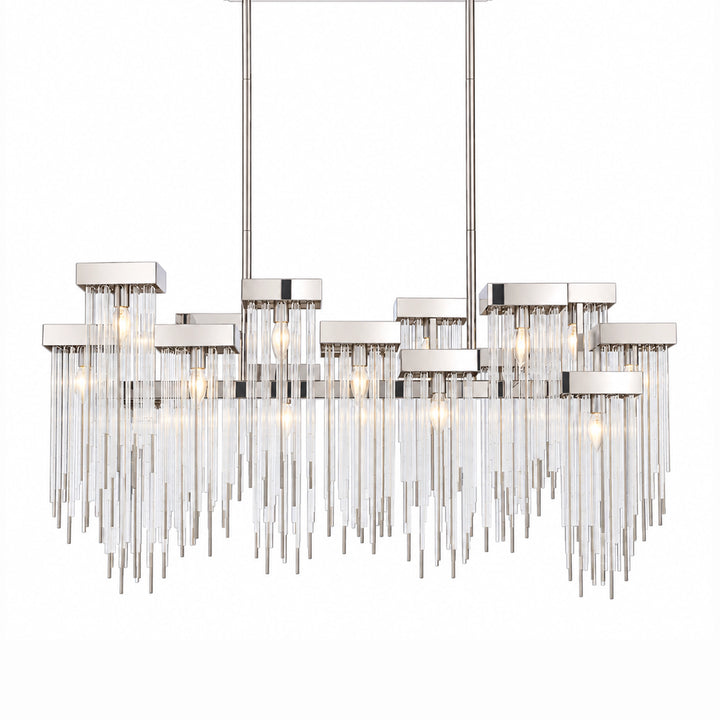 Waterfall Cityscape Chandelier in Polished Nickel by Zeev