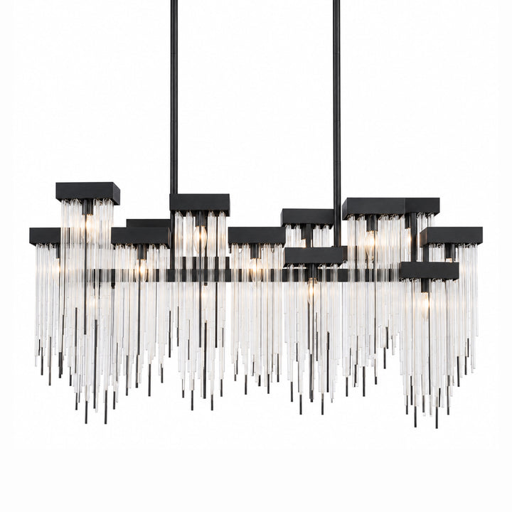 Waterfall Cityscape Chandelier in Satin Brushed Black by Zeev