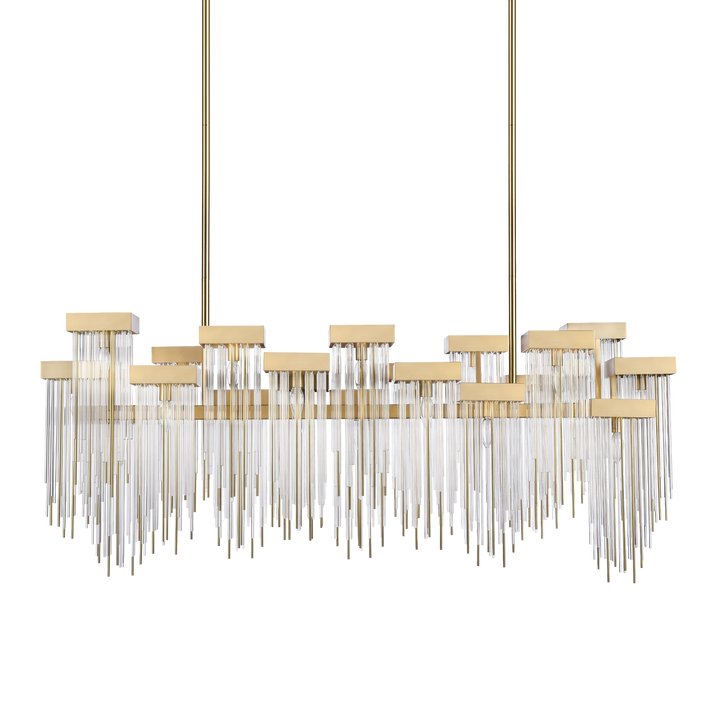 Waterfall Cityscape Chandelier in Aged Brass by Zeev