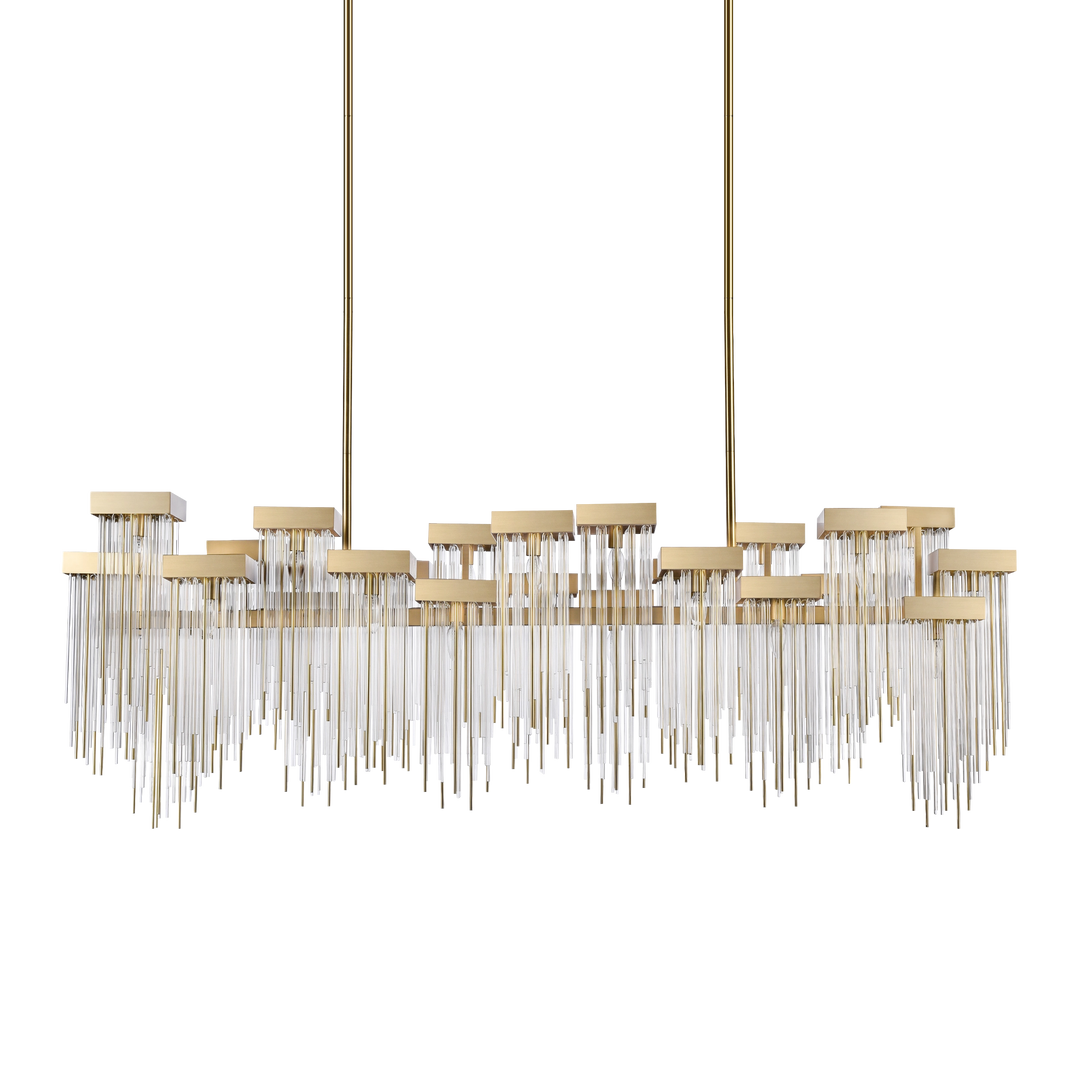Waterfall Cityscape Chandelier in Aged Brass by Zeev