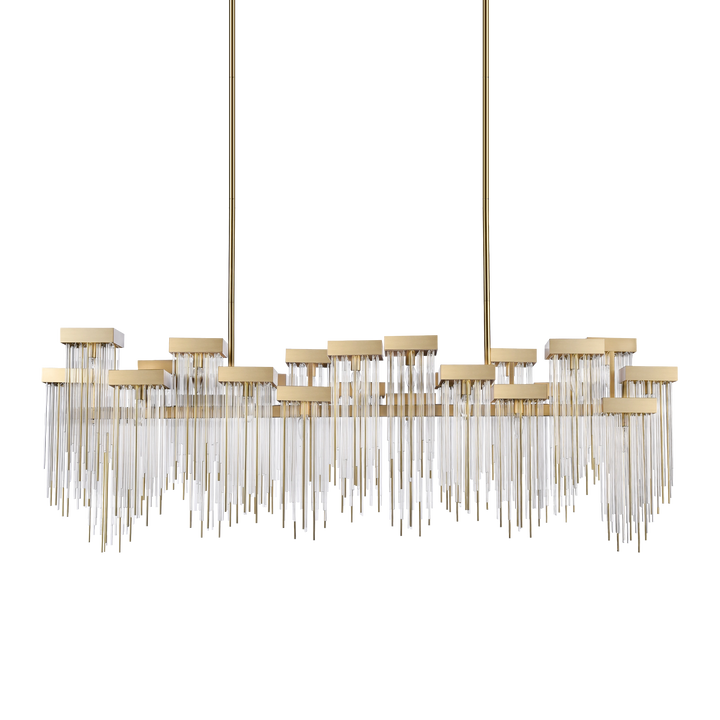 Waterfall Cityscape Chandelier in Aged Brass by Zeev