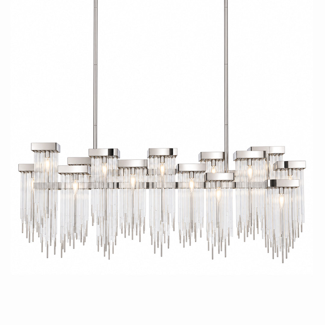 Waterfall Cityscape Chandelier in Polished Nickel by Zeev