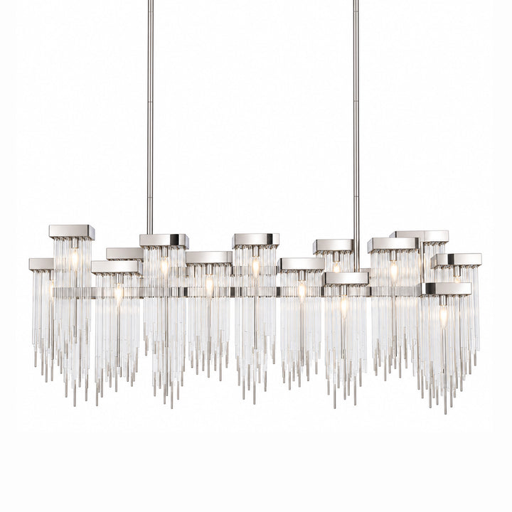 Waterfall Cityscape Chandelier in Polished Nickel by Zeev