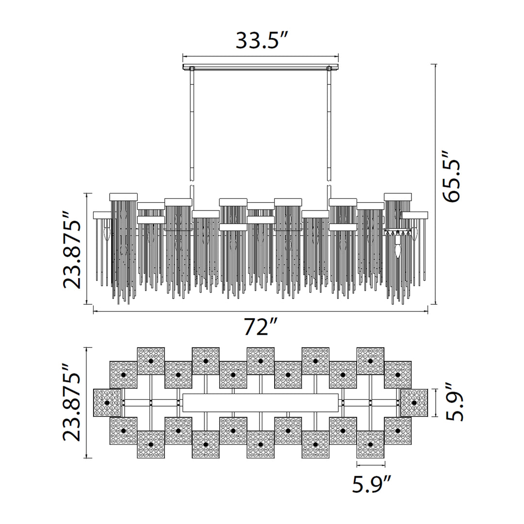 Waterfall Cityscape Chandelier by Zeev - view 43