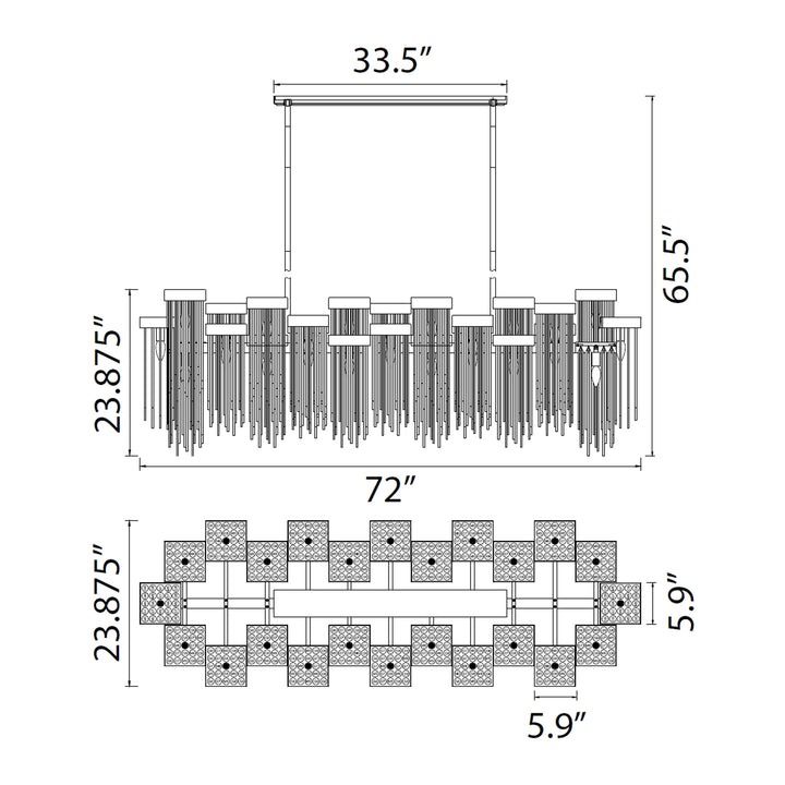 Waterfall Cityscape Chandelier by Zeev - view 43
