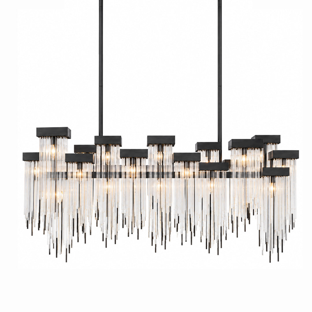 Waterfall Cityscape Chandelier in Satin Brushed Black by Zeev