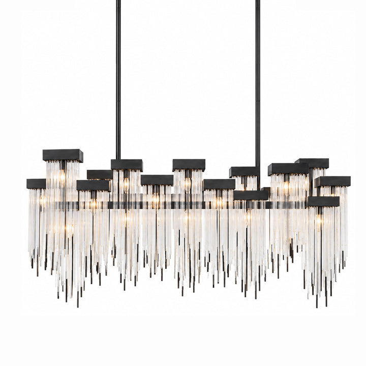 Waterfall Cityscape Chandelier in Satin Brushed Black by Zeev