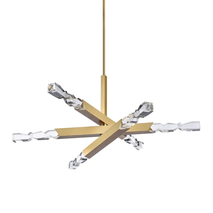 Mamadim Crystal Chandelier in Aged Brass by Zeev