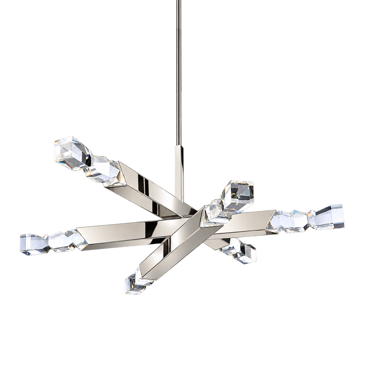 Mamadim Crystal Chandelier in Polished Nickel by Zeev