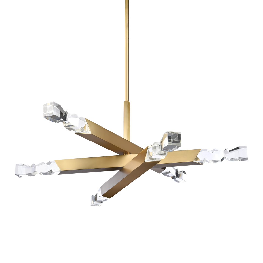 Mamadim Crystal Chandelier in Aged Brass by Zeev