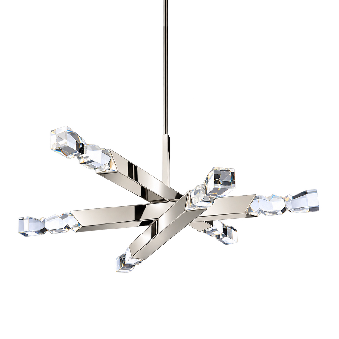 Mamadim Crystal Chandelier in Polished Nickel by Zeev