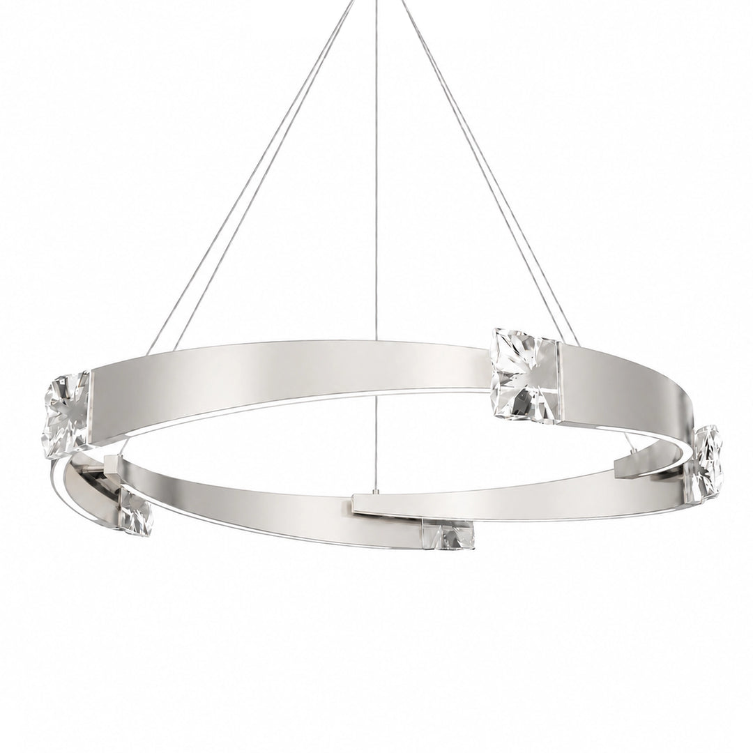 Arcus Segmental Crystal Chandelier in Polished Nickel by Zeev