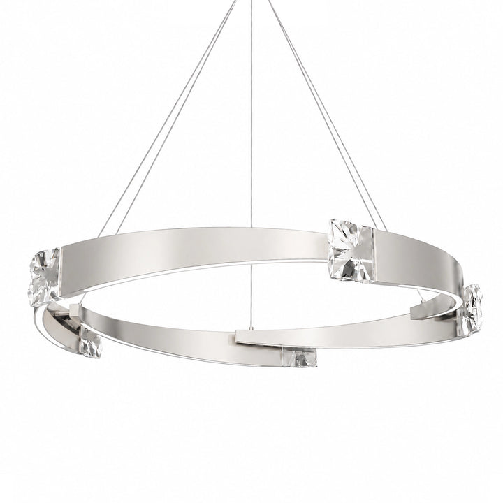 Arcus Segmental Crystal Chandelier in Polished Nickel by Zeev