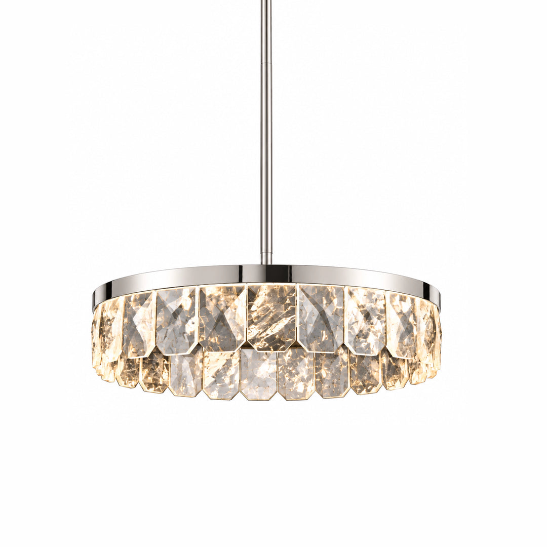 Odraz Infused Crystal Chandelier in Polished Nickel by Zeev