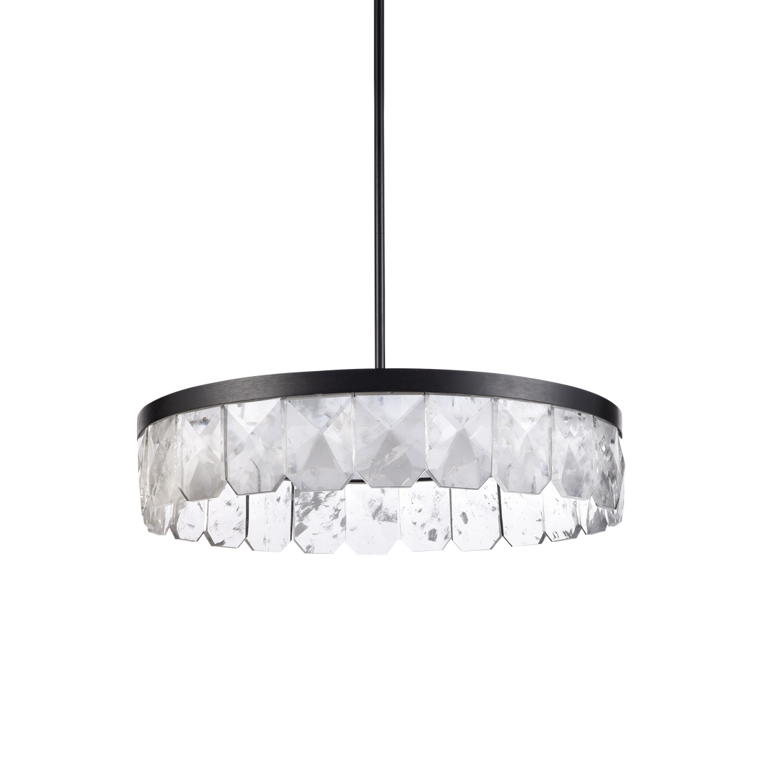 Odraz Infused Crystal Chandelier in Satin Brushed Black by Zeev